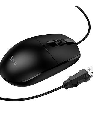 Миша hoco gm50 usb дротова оптична чорна для пк та ноутбука