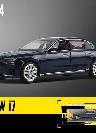 Коллекционная металлическая машина cca bmw i7 с светом и звуком 1:24 50059 темно-синий