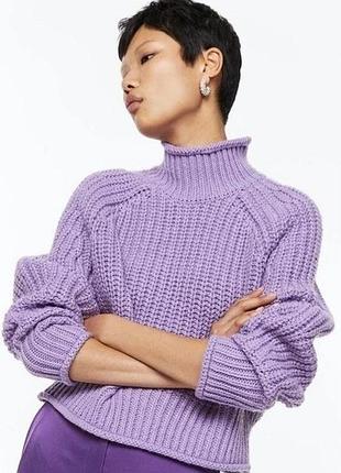 Сиреневый свитер с содержанием шерсти h&amp;m