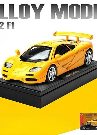 Машинка коллекционная chiyuan mclaren f1 металлическая со светом и звуком 1:32 21037 желтый