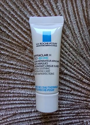🩵la roche-posay effaclar h iso-biome заспокійливий зволожуючий крем для проблемної шкіри під час лікування акне мініатюра пробник