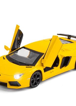 Машинка коллекционная ty models lamborghini 770-4 металлическая с инерционным механизмом, светом и звуком 1:32 6884 желтый