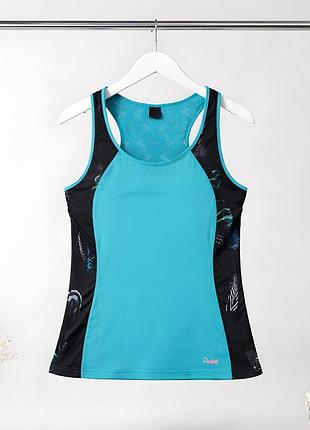 Спортивна майка protest® l (eur40) бірюзова /чорна pro-dry | фітнес, йога, спорт