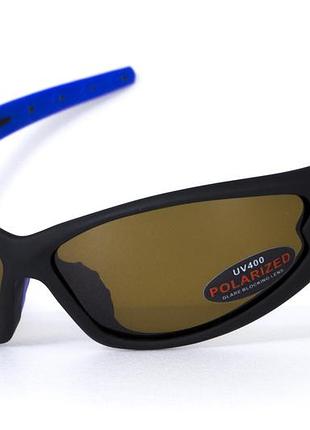 Окуляри поляризаційні bluwater daytona-4 polarized (brown) коричневі з синіми дужками