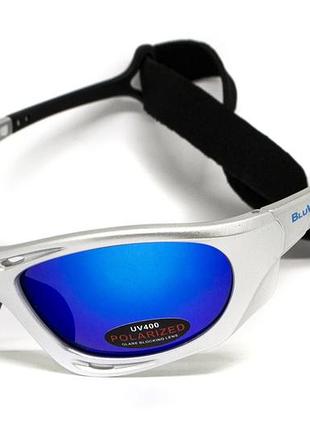 Очки поляризационные bluwater hydro silver polarized (g-tech™ blue) anti-fog, синие зеркальные в серебристой оправе