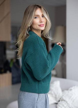 Вязаная кофта на молнии кардиган шерсть