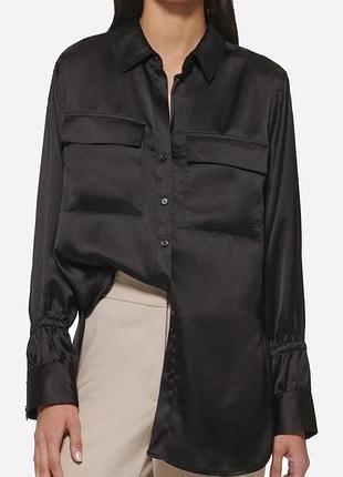 Dkny рубашка шёлковая, натуральный шёлк