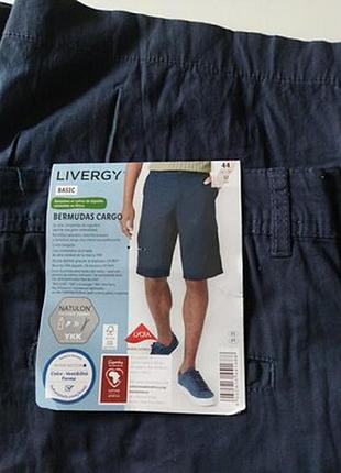 Мужские хлопковые шорты карго-бермуды синие livergy 52