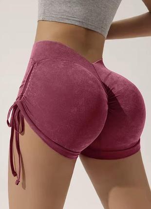 Облягаючі шорти з ефектом push-up та зав’язками