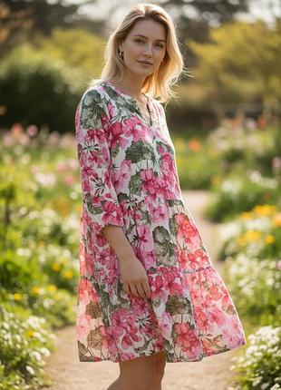 Платье легкое платье нарядное платье в цветочный принт цветочное платье