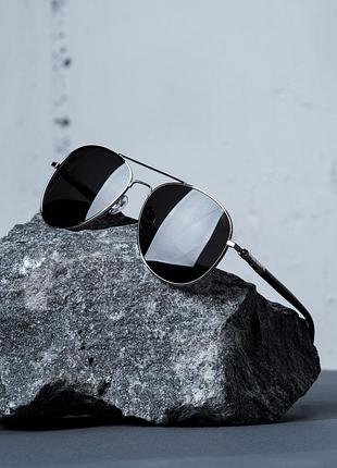 Солнцезащитные очки aviator металлические серебряные