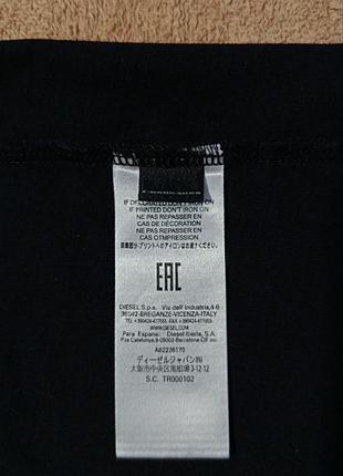 Футболка жіноча diesel.бавовняна базова чорна з принтом l xl 6