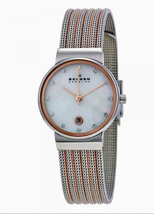 Женские часы skagen с кристаллами swarovski