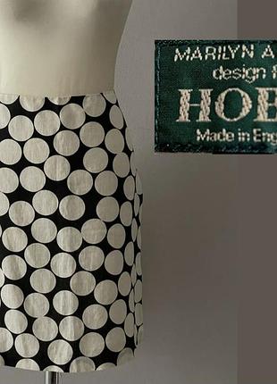 Винтажная льняная юбка hobbs by marilyn anselm (made in england) - классический горох