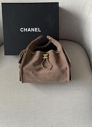 Сумка 25 small handbag suede beige🤎