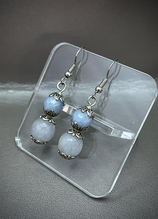 Сережки із аквамарином