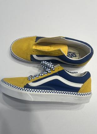 Нові кеди vans old skool жовто-сині з шахівницею 41 розмір