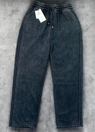 Чоловічі графітові джогери з ефектом "варенки" acid wash