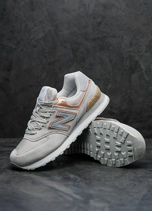 Жіночі кросівки new balance 574 grey gold
