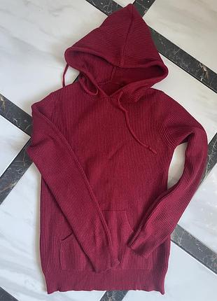 Светр червоний с капюшоном s m, в дуже гарному стані 4