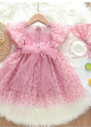 Ніжна рожева квіткова сукня для дівчаток