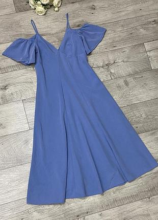 Платье миди с открытыми плечами zara, р.s-m