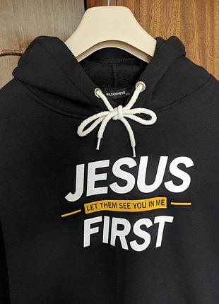 Худі чорне jesus first 2
