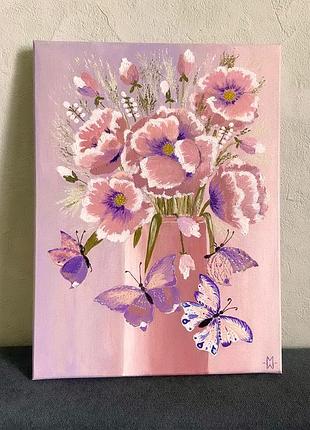 Продам картину «квіти та метелики»