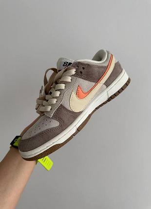 Nike sb dunk '85 double swoosh brown / orange premium кросівки nike