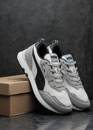 Мужские кроссовки puma rider fv grey black white