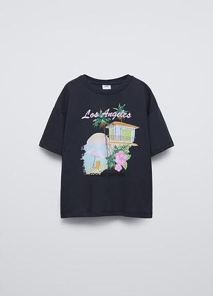 Бавовняна футболка zara оверсаз