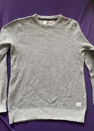 Стильний чоловічий сірий светр jack & jones l