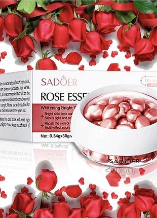 🌹есенція для обличчя sadoer rose essence троянда 0,34 г х 30 капсул