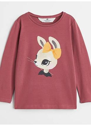 Детская кофта лонгслив заяц h&amp;m для девочки 70003