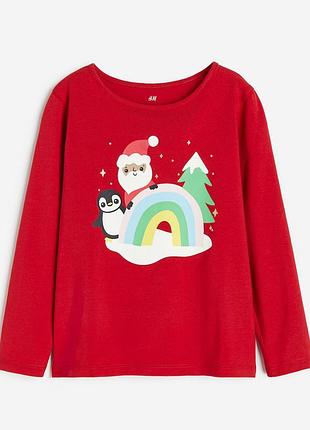 Детская кофта лонгслив h&amp;m для девочки 35093 - рождественская, новогодняя