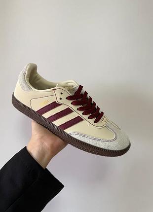 Жіночі кросівки adidas samba beige maroon
