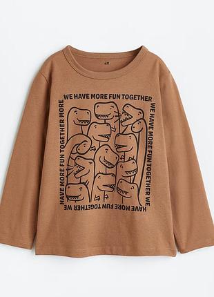 Кофта реглан лонгслів h&m на хлопчика р.134-140 - 8-10 років, 35020, динозаври