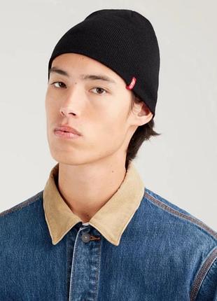 Levi's шапка біні чорного кольору унісекс