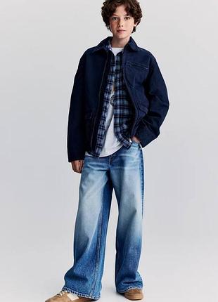 Джинсы свободного кроя h&amp;m loose fit wide leg jeans 134 140