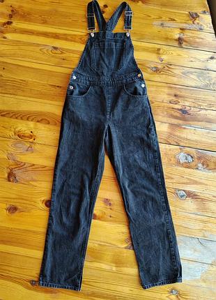 Жіночий джинсовий комбінезон чорний розмір 38 denim