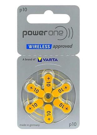 Батарейки varta power one 10 (pr70) для слухового апарату