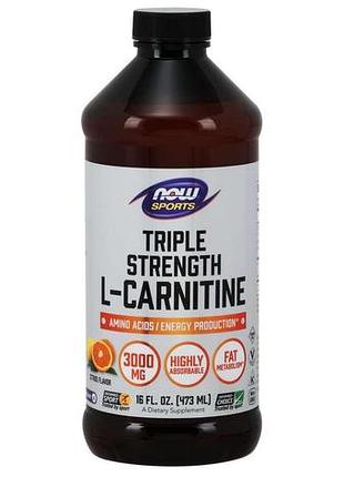 Аминокислота now l-carnitine triple strength liquid 473 мл апельсин (4384302717)