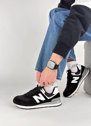 Мужские кроссовки new balance 574 black white