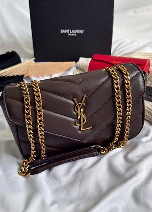 Жіноча сумка loulou lambskin chocolate/gold