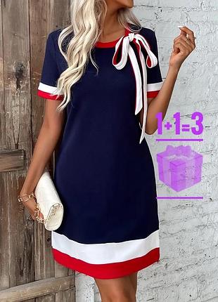 🥰 трикольора сукня з бантиком shein xl