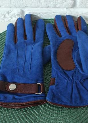 Перчатки sermoneta gloves. натуральная замша, кожа, подкладка из кашемира. италия.