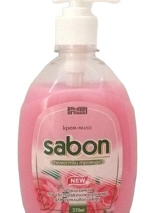 Рідке крем-мило армоні sabon пелюстки троянди з дозатором 370 мл