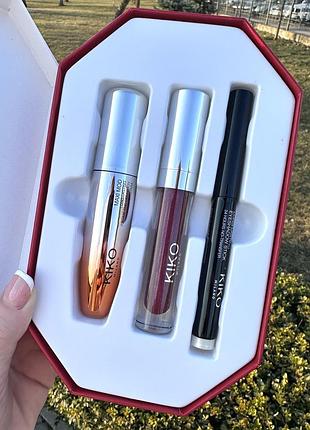 Подарунковий набір kiko milano, snow-kissed holiday glam-faves make up gift set