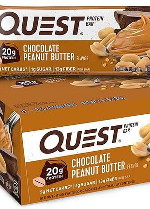 Протеїновий батончик quest nutrition quest bars 60 г шоколадне арахісове масло (4384302804)