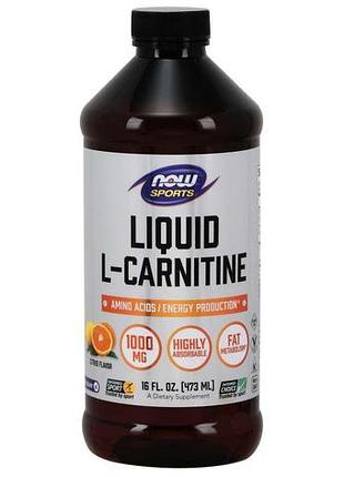 Жироспалювач now l-carnitine liquid 474 мл апельсин (4384302950)